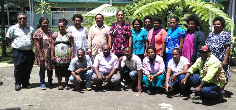 The participants pose for a picture with their trainers and Dr. Paulus Ripa (far left).