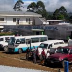 The front of Mt Hagen Hospital with the pharmacy