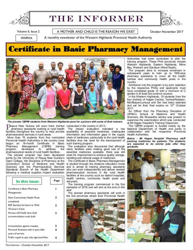 WHPHA News October-November 2017 issue