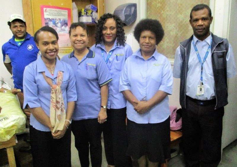Staff of Brian Bell awaiting their turn to donate blood.