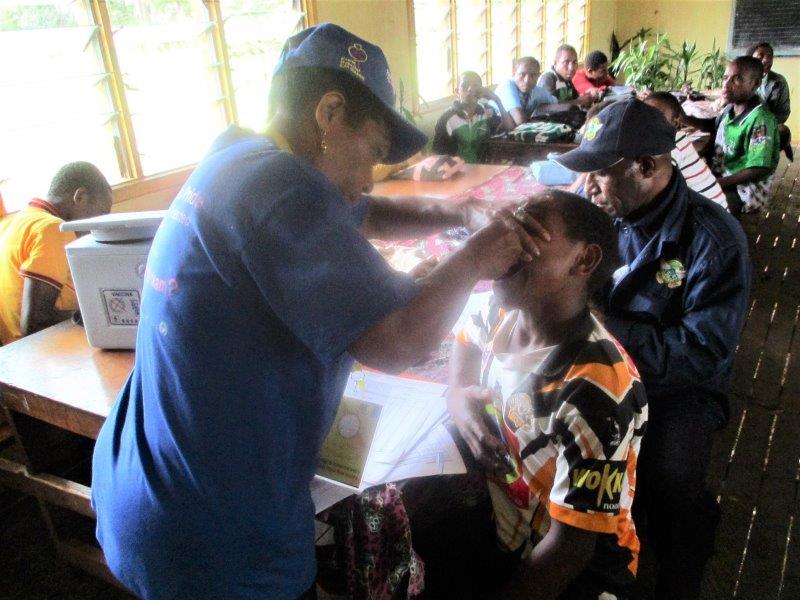 Staff of the WHPHA vaccinating children against polio at various locations in the province.