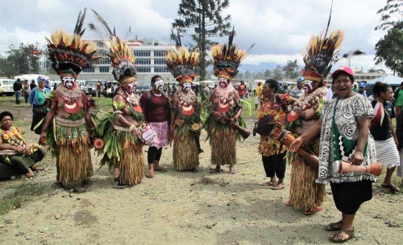 A singsing group performing at the celebrations.