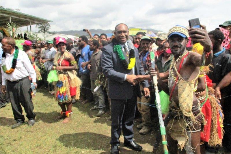 Minister Elias Kapavore meeting with the people.