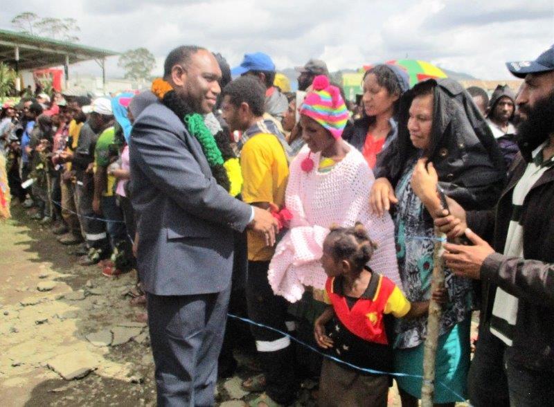 Minister Elias Kapavore meeting with the people.