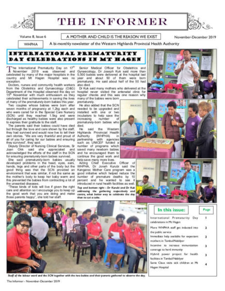 WHPHA News November-December 2019 issue