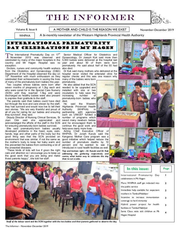 WHPHA News November-December 2019 issue