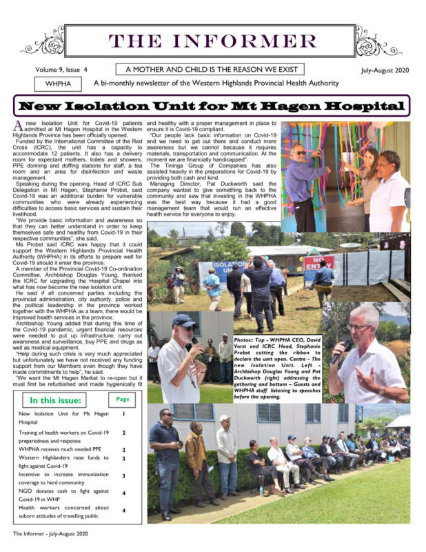 WHPHA News September-October 2020 issue