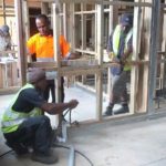 Employees of Kiwa Builders working on the new lab.