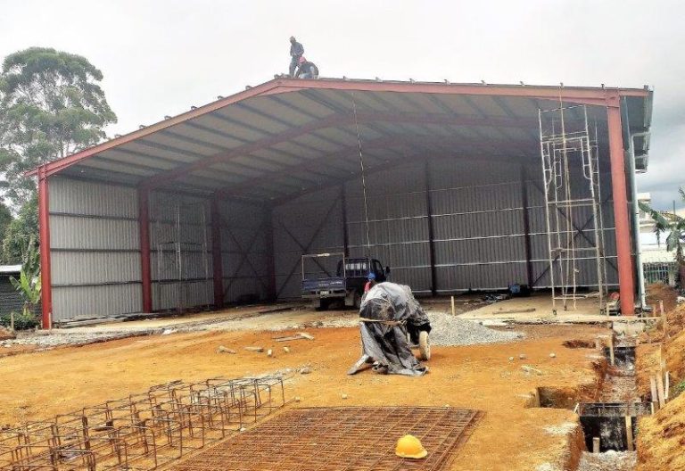 Workmen putting on the finishing touches to the new expanded Covid-19 unit.