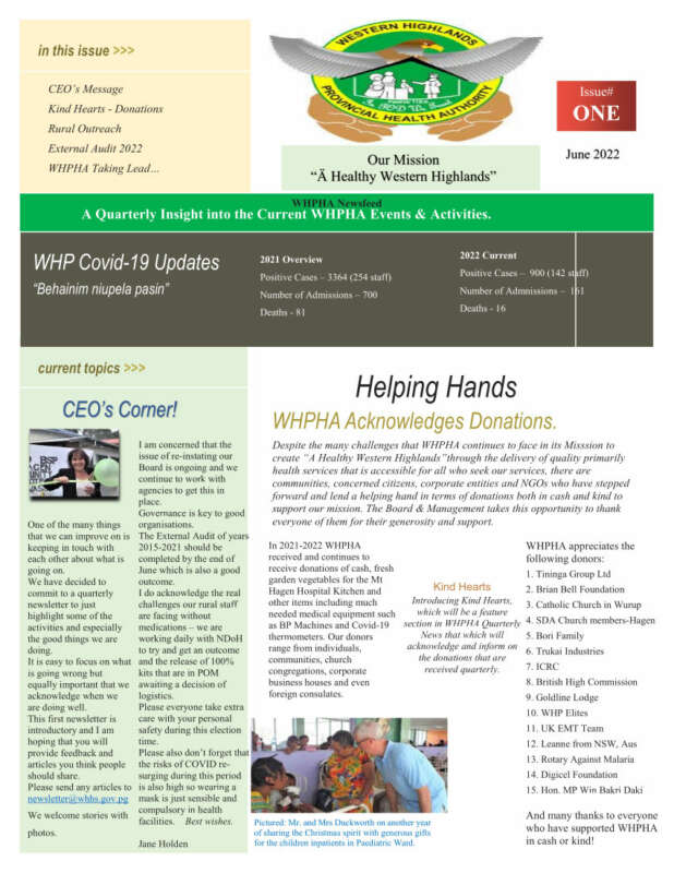 WHPHA Newsfeed Issue No. 01. June 2022