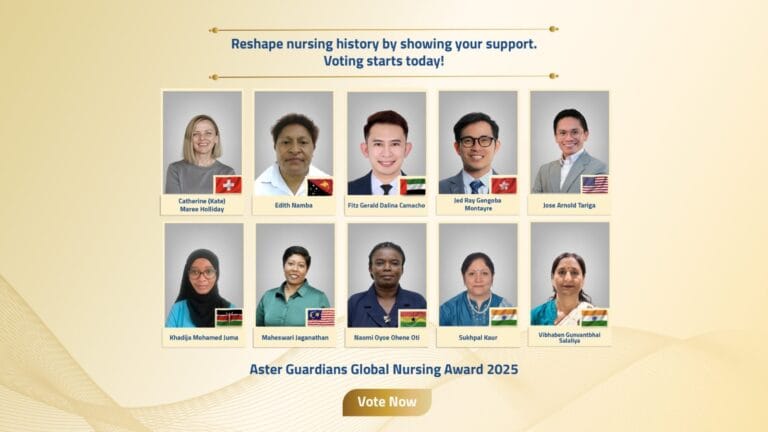 Top 10 finalist for the Aster Guardians Global Nursing Award 2025