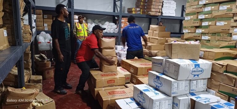 Staff at Pick n Pay loaded 178 cartons of chicken cocktails to be disposed of.