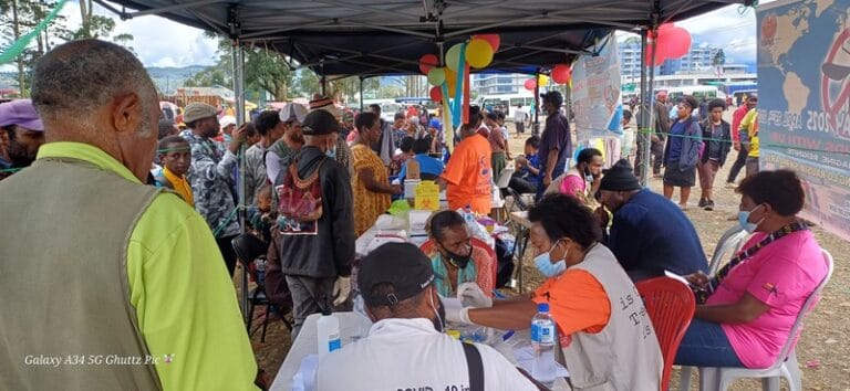 WHPHA health officers are working tirelessly at the tent, providing information and services to the general public