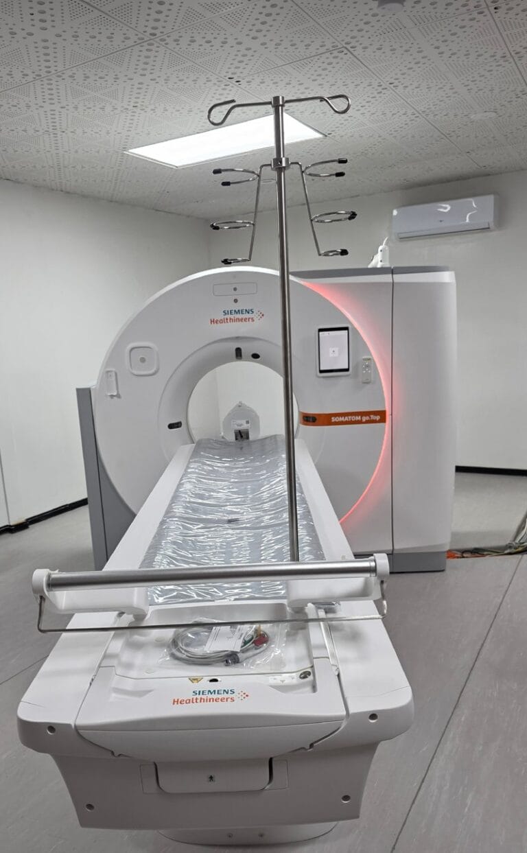 CT scan equipment is already installed inside the new Radiology Building