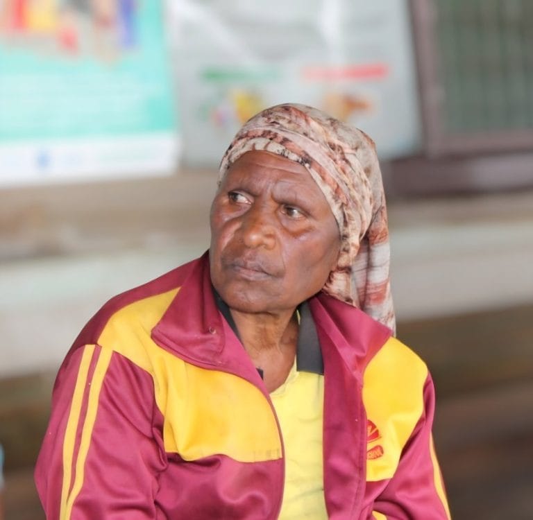 Village Health Volunteer Ms. Walop paying close attention